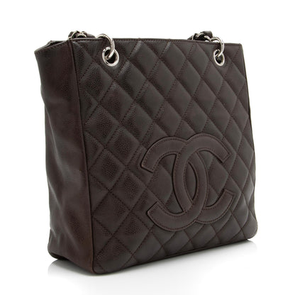 Chanel Caviar Leather Petite Shopping Tote (SHF-23458)