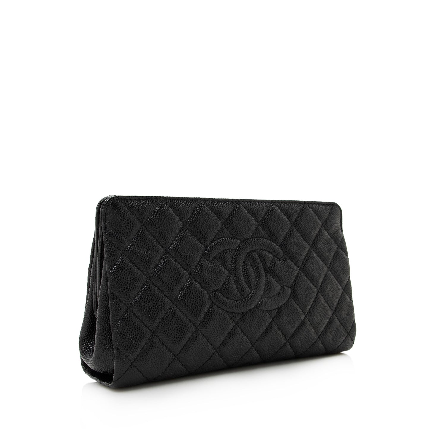 Chanel Caviar Leather Timeless CC Frame Clutch (SHF-22756)