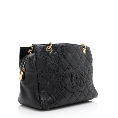 Chanel Caviar Leather Timeless CC Petite Tote (SHF-23075)