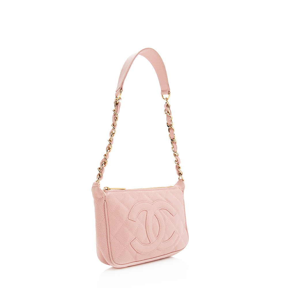 Chanel Caviar Leather Timeless CC Pochette (SHF-19704)