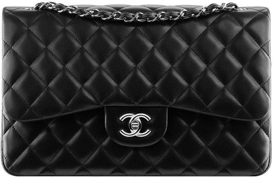 Chanel Classic Jumbo Double Flap Bag Black SiLouis Vuittoner Hardware