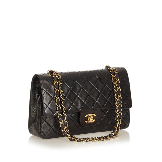 Chanel Classic Lambskin Leather Double Flap Bag (SHG-27219)