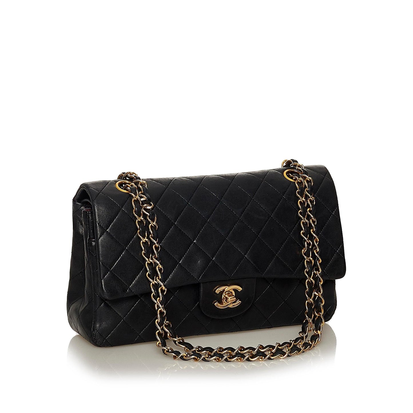 Chanel Classic Lambskin Leather Double Flap Bag (SHG-28574)