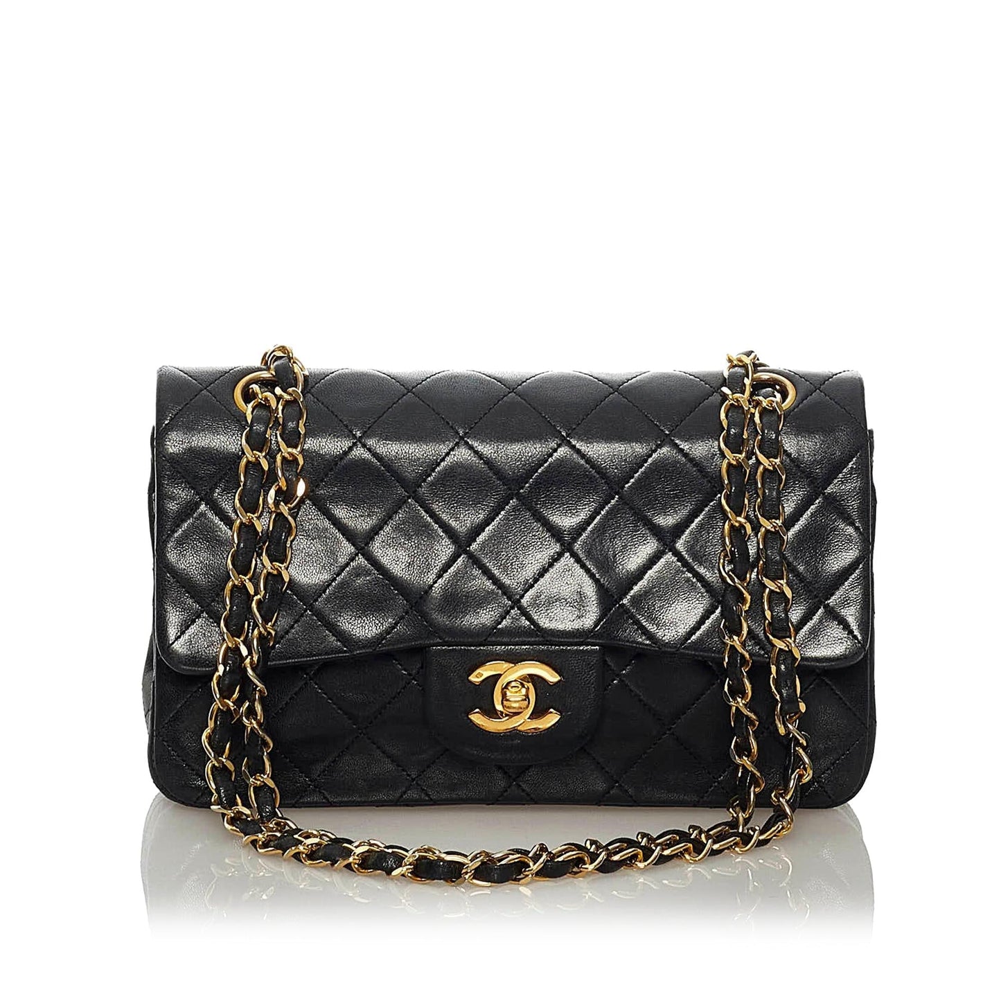 Chanel Classic Lambskin Leather Double Flap Bag (SHG-28713)