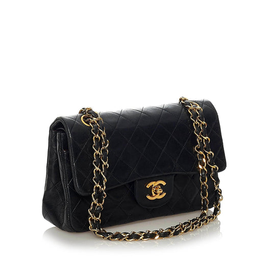 Chanel Classic Lambskin Leather Double Flap Bag (SHG-28713)