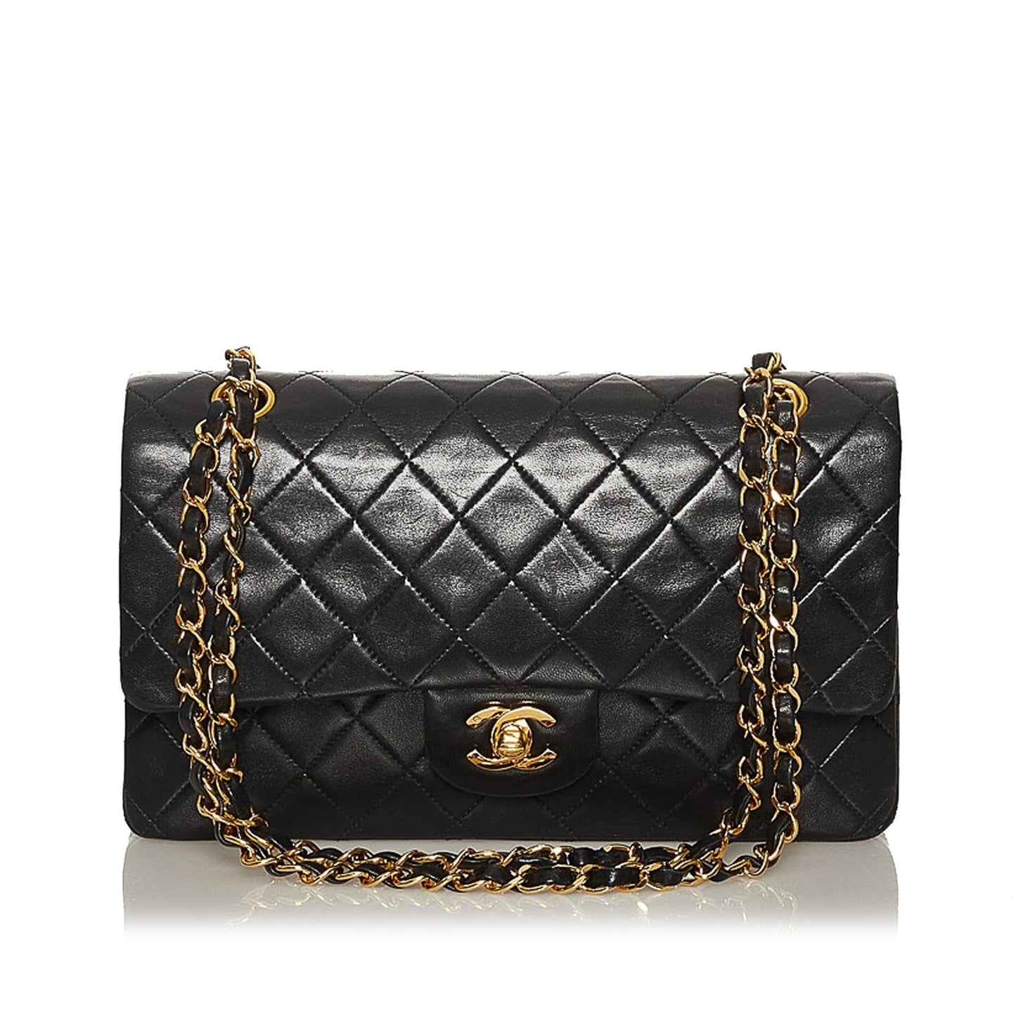 Chanel Classic Lambskin Leather Double Flap Bag (SHG-28730)