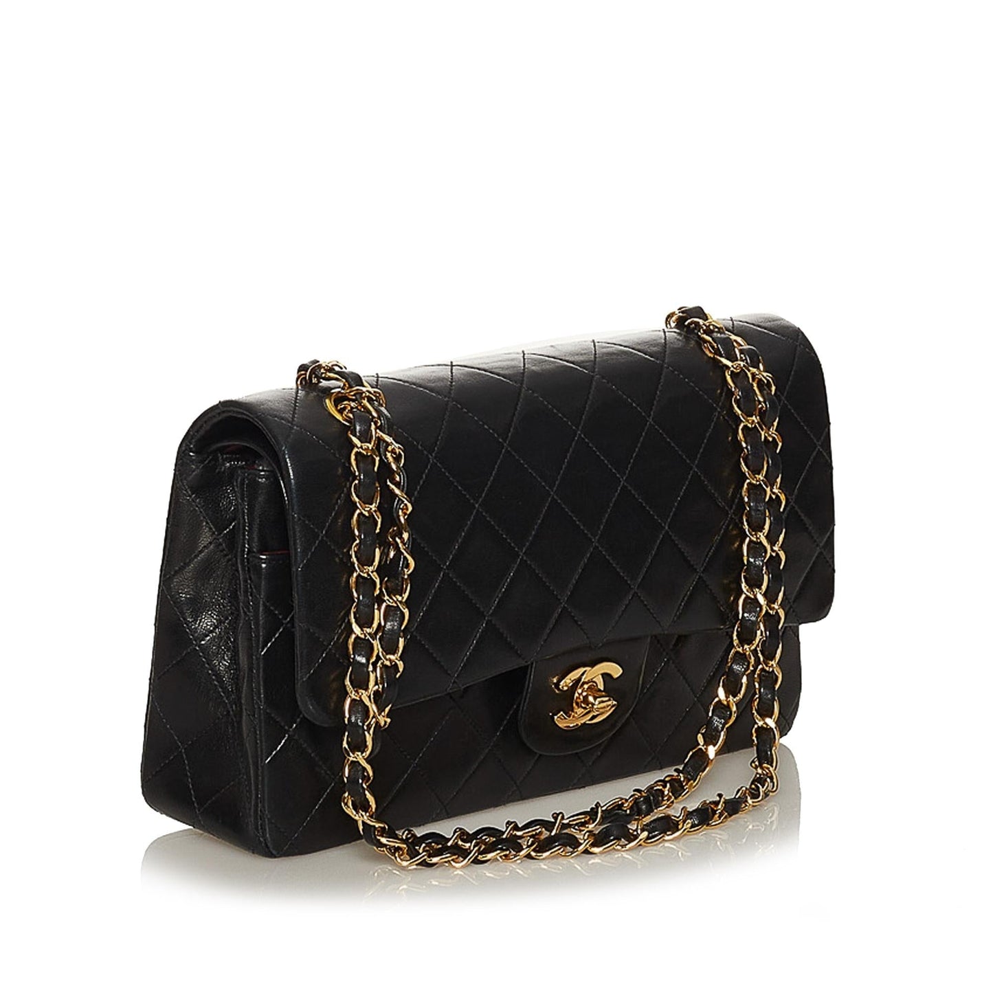 Chanel Classic Lambskin Leather Double Flap Bag (SHG-28730)