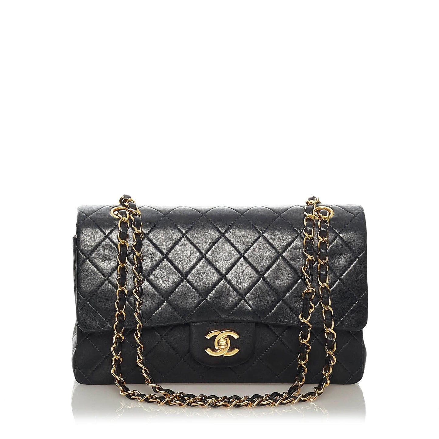 Chanel Classic Lambskin Leather Double Flap Bag (SHG-30061)