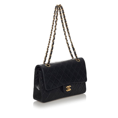 Chanel Classic Lambskin Leather Double Flap Bag (SHG-31282)