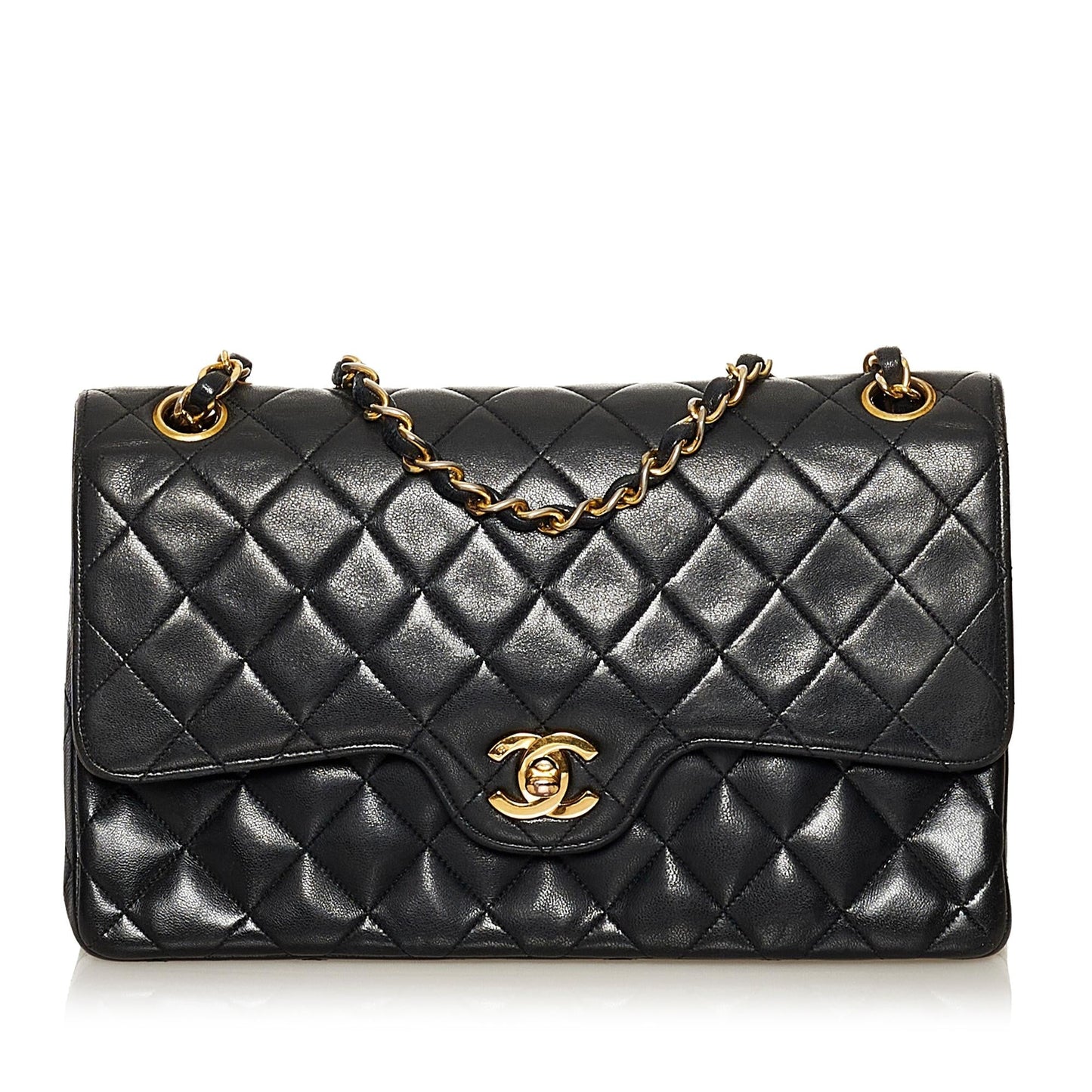 Chanel Classic Lambskin Leather Double Flap Bag (SHG-34550)