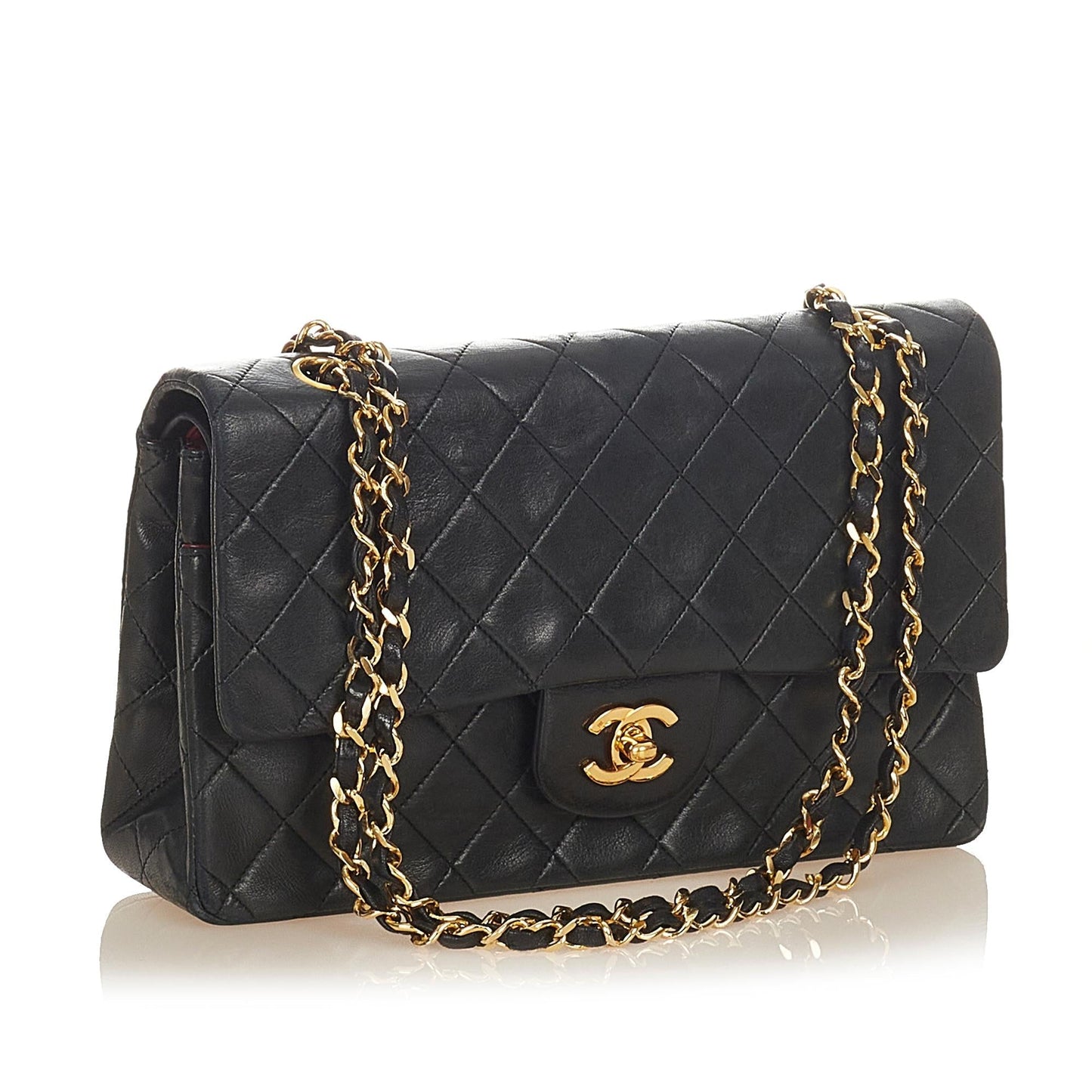 Chanel Classic Medium Lambskin Leather Double Flap Bag (SHG-28016)