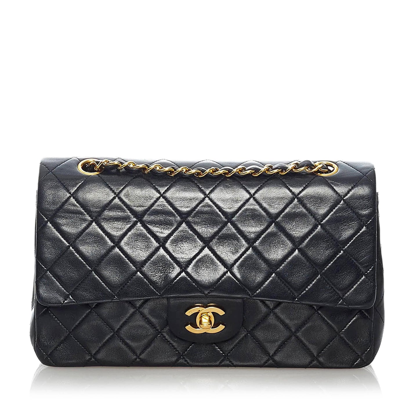 Chanel Classic Medium Lambskin Leather Double Flap Bag (SHG-35165)