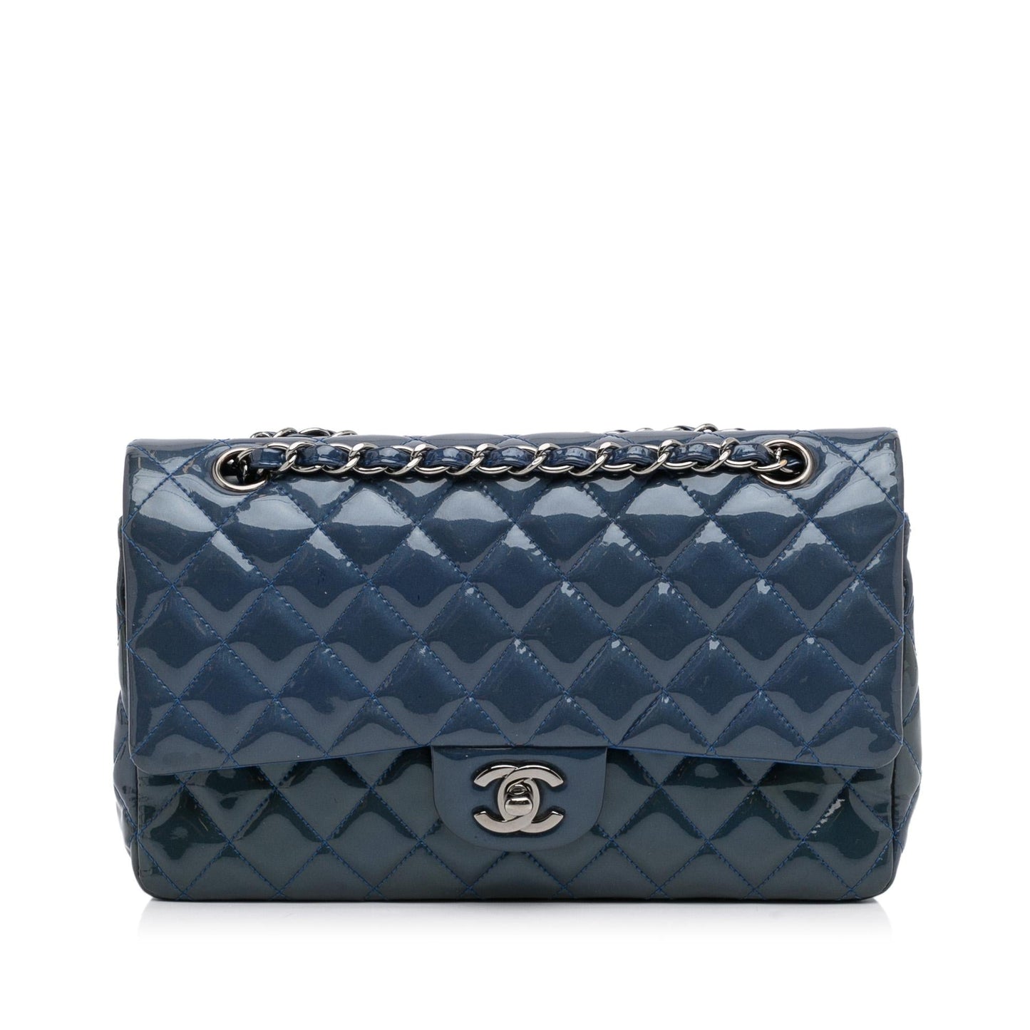 Chanel Classic Medium Patent Leather Double Flap Bag (SHG-h5NmoX)