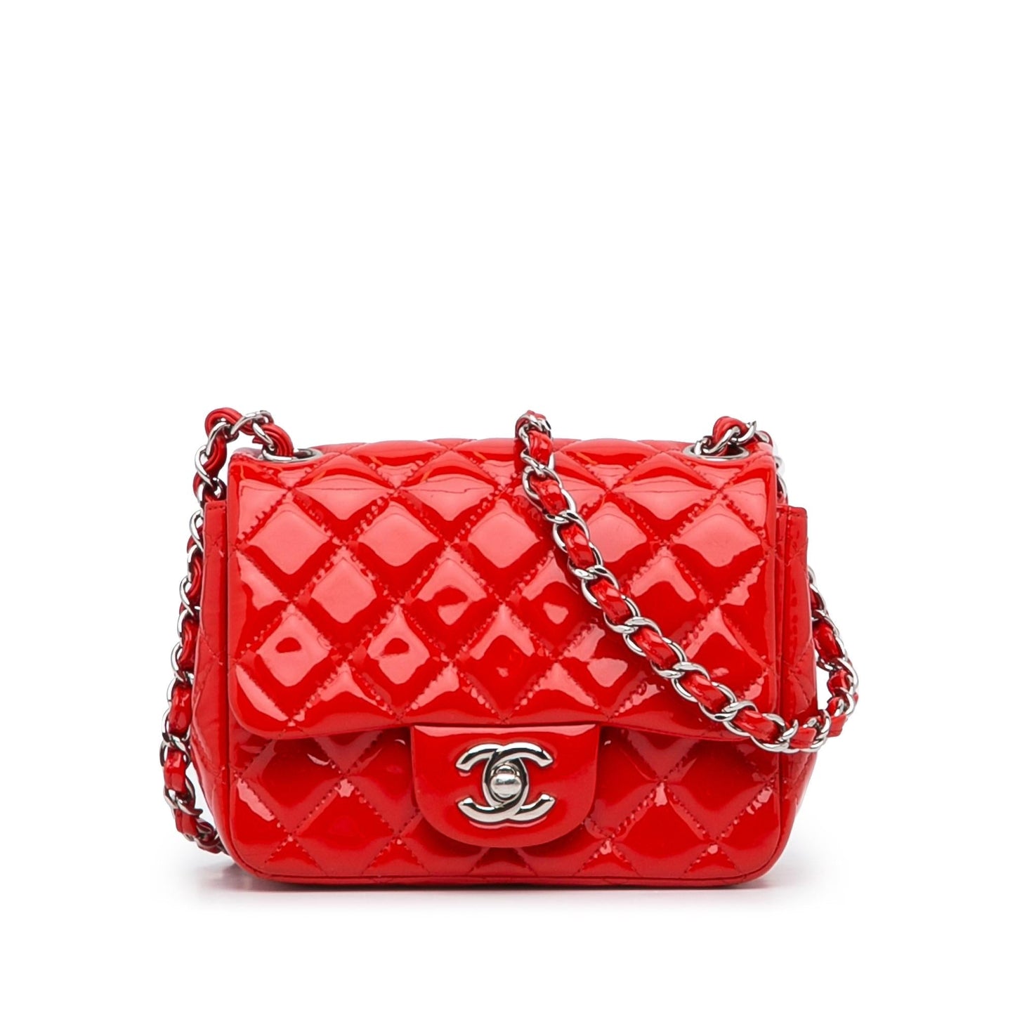 Chanel Classic Mini Square Patent Leather Single Flap (SHG-tPyR6G)