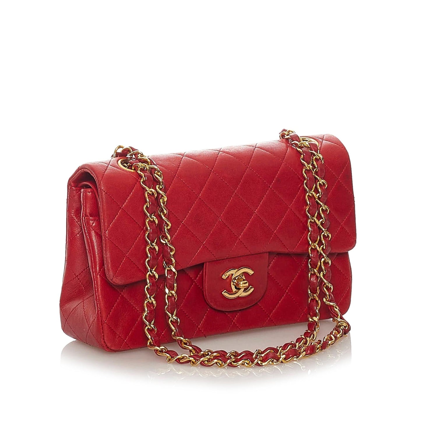 Chanel Classic Small Lambskin Leather Single Flap Bag (SHG-28011)