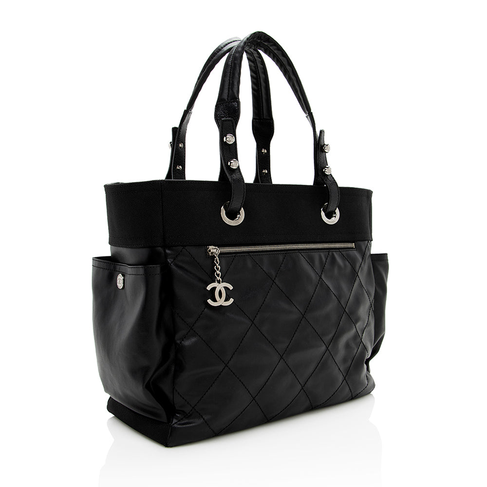 Chanel Coated Canvas Paris Biarritz Large Tote (SHF-14997)