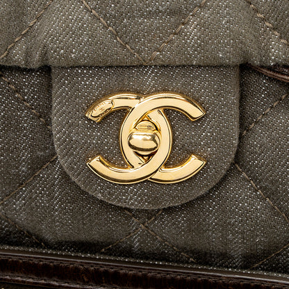 Chanel Denim Calfskin CC Drawstring Backpack (SHF-19072)