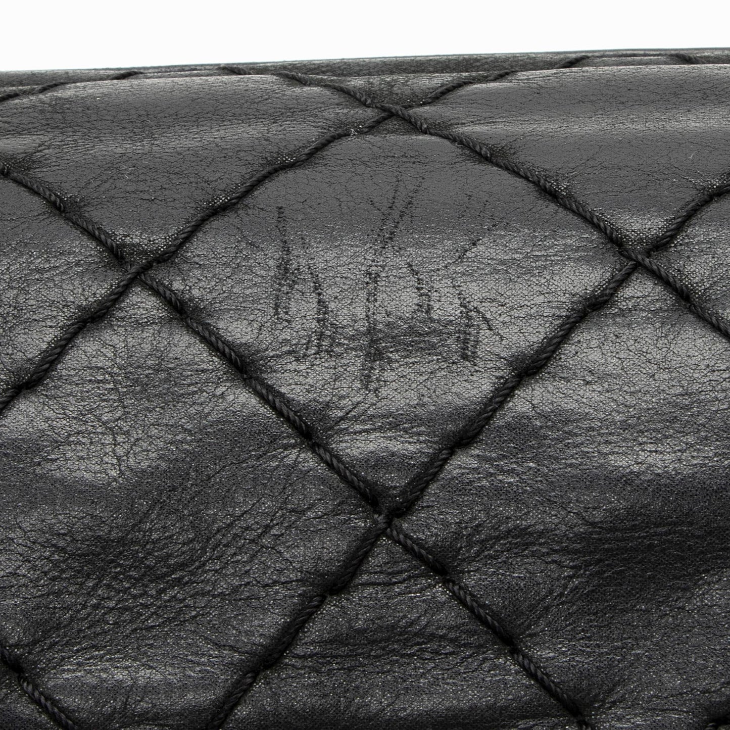 Chanel Distressed Calfskin Just Mademoiselle XL Bowler Bag (SHF-22552)