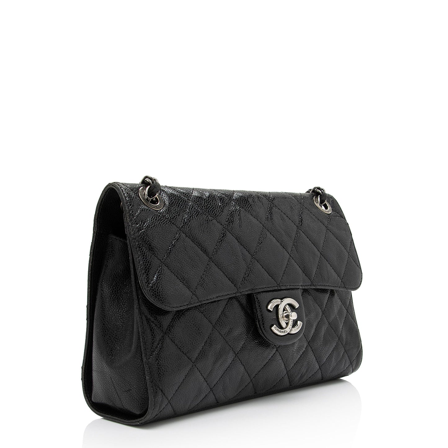 Chanel Glazed Caviar Leather CC Crave Medium Flap Bag (SHF-3RMxUM)