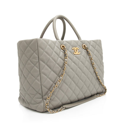 Chanel Grained Calfskin Coco Large Shopping Tote - FINAL SALE (SHF-ZuQvbo)