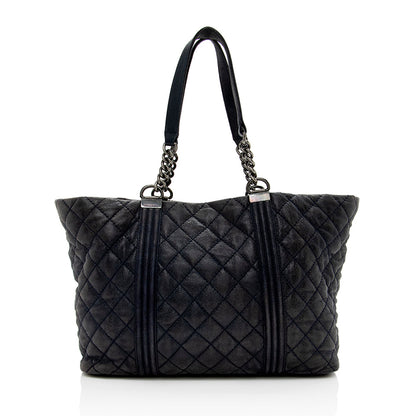 Chanel Iridescent Calfskin Gentle Boy Shopping Tote - FINAL SALE (SHF-14956)