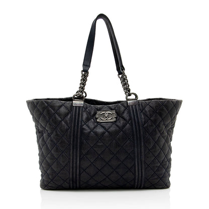 Chanel Iridescent Calfskin Gentle Boy Shopping Tote - FINAL SALE (SHF-14956)