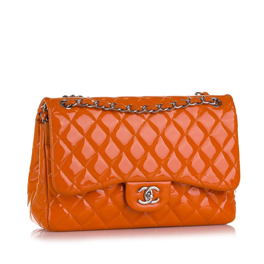 Chanel Jumbo Classic Patent Double Flap Bag (SHG-37472)