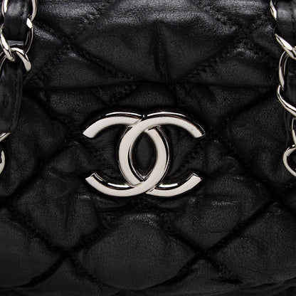 Chanel Lambskin Bubble Quilt Bowler Satchel (SHF-15686)