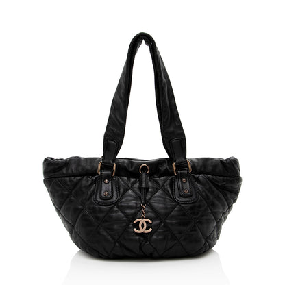 Chanel Lambskin Bubble Quilted Drawstring Shoulder Bag (SHF-15889)