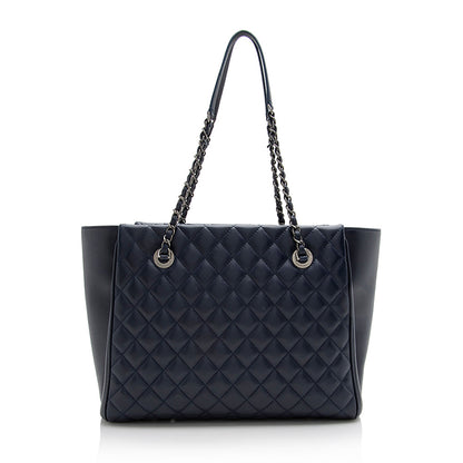 Chanel Quilted Lambskin CC Zip Large Tote (SHF-21917)