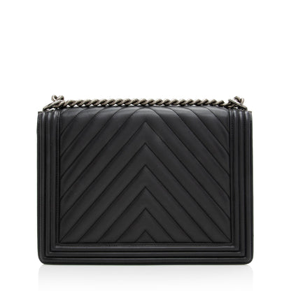 Chanel Lambskin Chevron Large Boy Bag (SHF-22909)