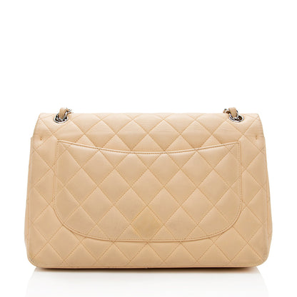 Chanel Lambskin Classic Jumbo Double Flap Bag (SHF-18599)