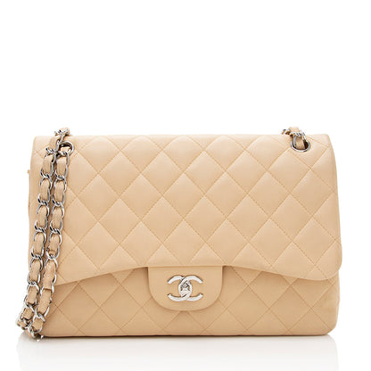 Chanel Lambskin Classic Jumbo Double Flap Bag (SHF-18599)