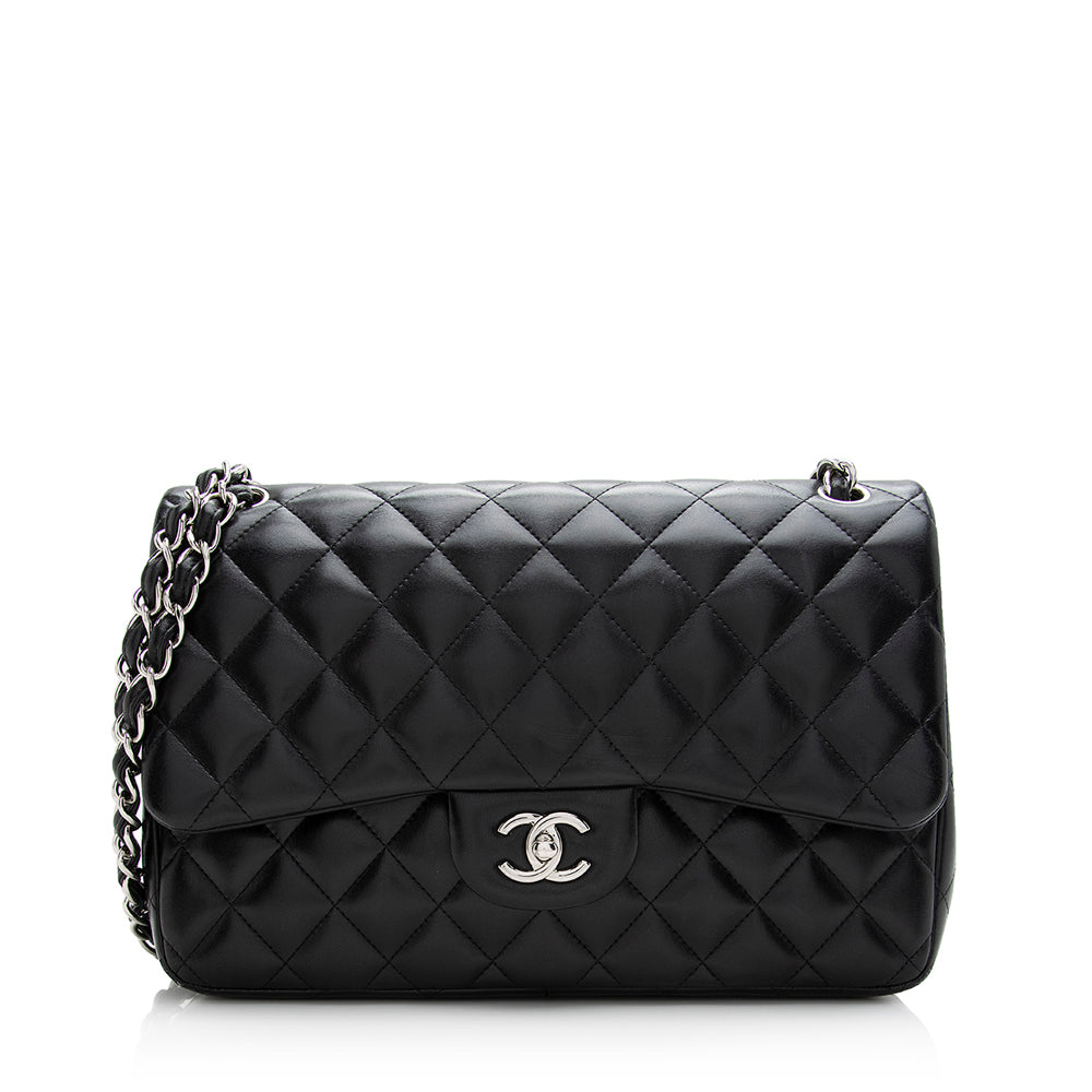 Chanel Lambskin Classic Jumbo Double Flap Bag (SHF-21199)