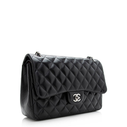 Chanel Lambskin Classic Jumbo Double Flap Bag (SHF-21199)