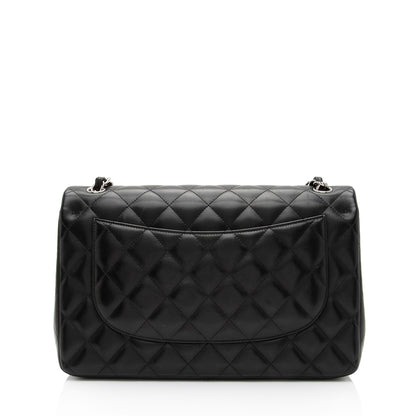 Chanel Lambskin Classic Jumbo Double Flap Bag (SHF-uoXjxo)