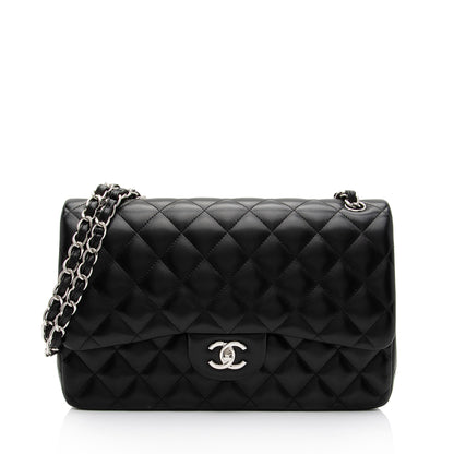 Chanel Lambskin Classic Jumbo Double Flap Bag (SHF-uoXjxo)