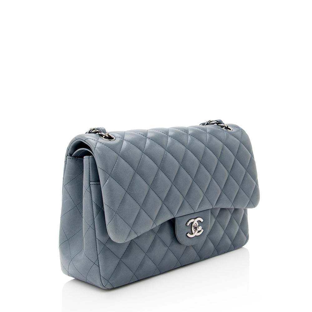 Chanel Lambskin Classic Jumbo Double Flap Bag (SHF-21471)