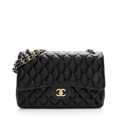 Chanel Lambskin Classic Jumbo Double Flap Bag (SHF-22321)