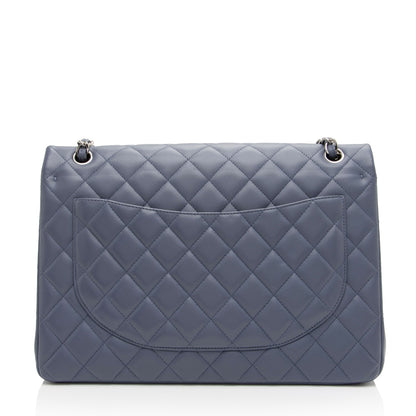 Chanel Lambskin Classic Maxi Double Flap Bag (SHF-mATEJl)