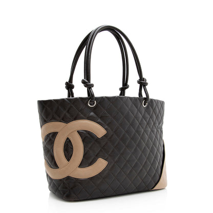 Chanel Lambskin Ligne Cambon Large Shopping Tote (SHF-19535)