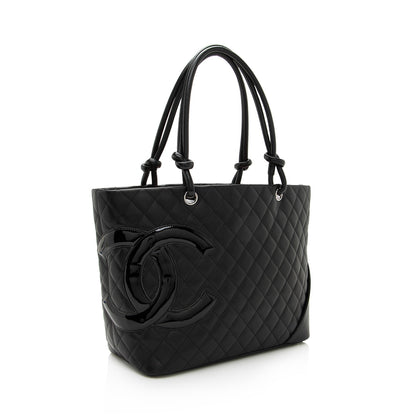 Chanel Lambskin Ligne Cambon Large Shopping Tote (SHF-22706)