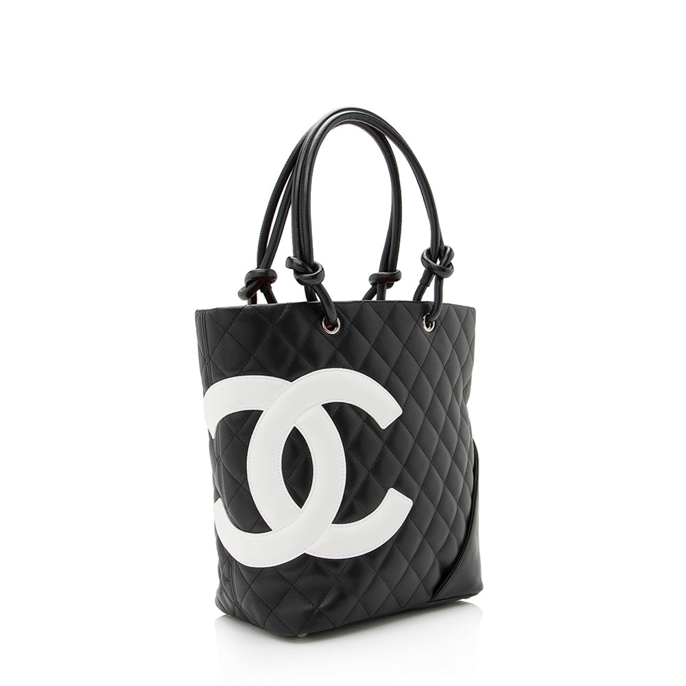 Chanel Lambskin Ligne Cambon Medium Tote (SHF-21669)