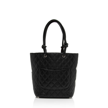 Chanel Lambskin Ligne Cambon Medium Tote (SHF-lIfRM2)