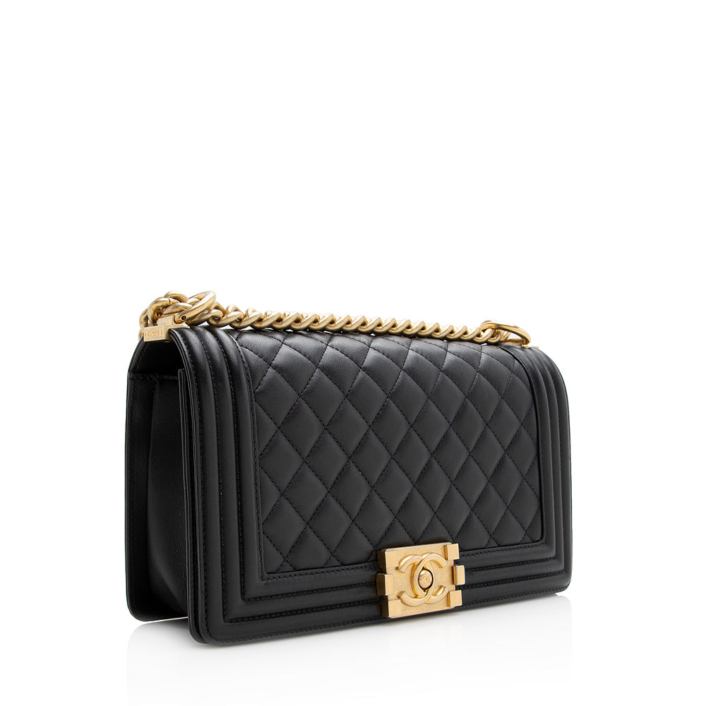 Chanel Lambskin Old Medium Boy Bag (SHF-21167)