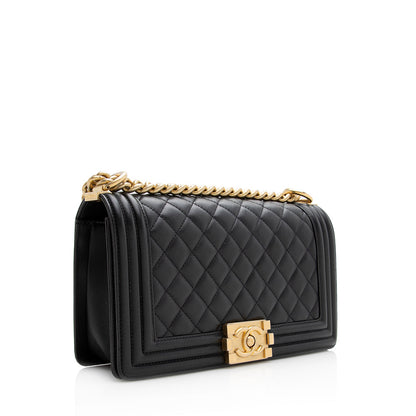 Chanel Lambskin Old Medium Boy Bag (SHF-21167)