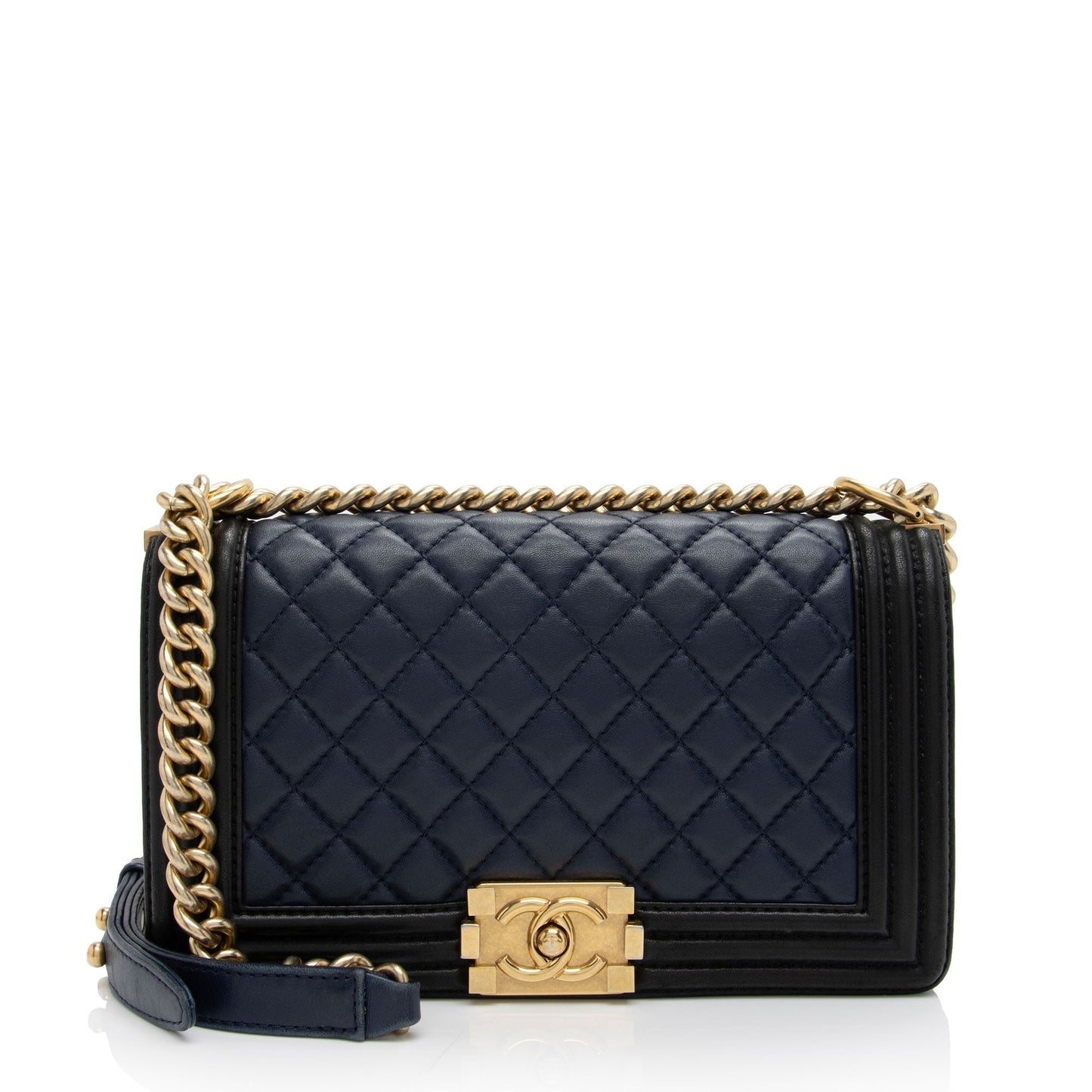 Chanel Lambskin Old Medium Boy Bag (SHF-ns7jU6)