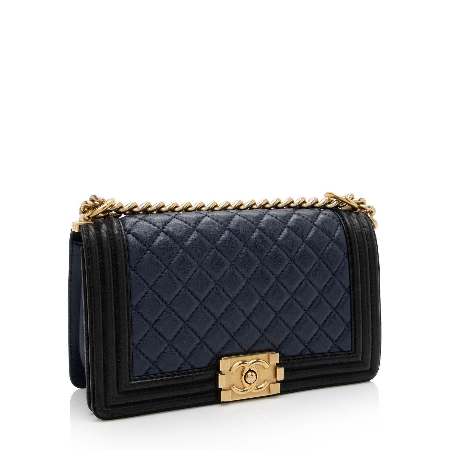 Chanel Lambskin Old Medium Boy Bag (SHF-ns7jU6)