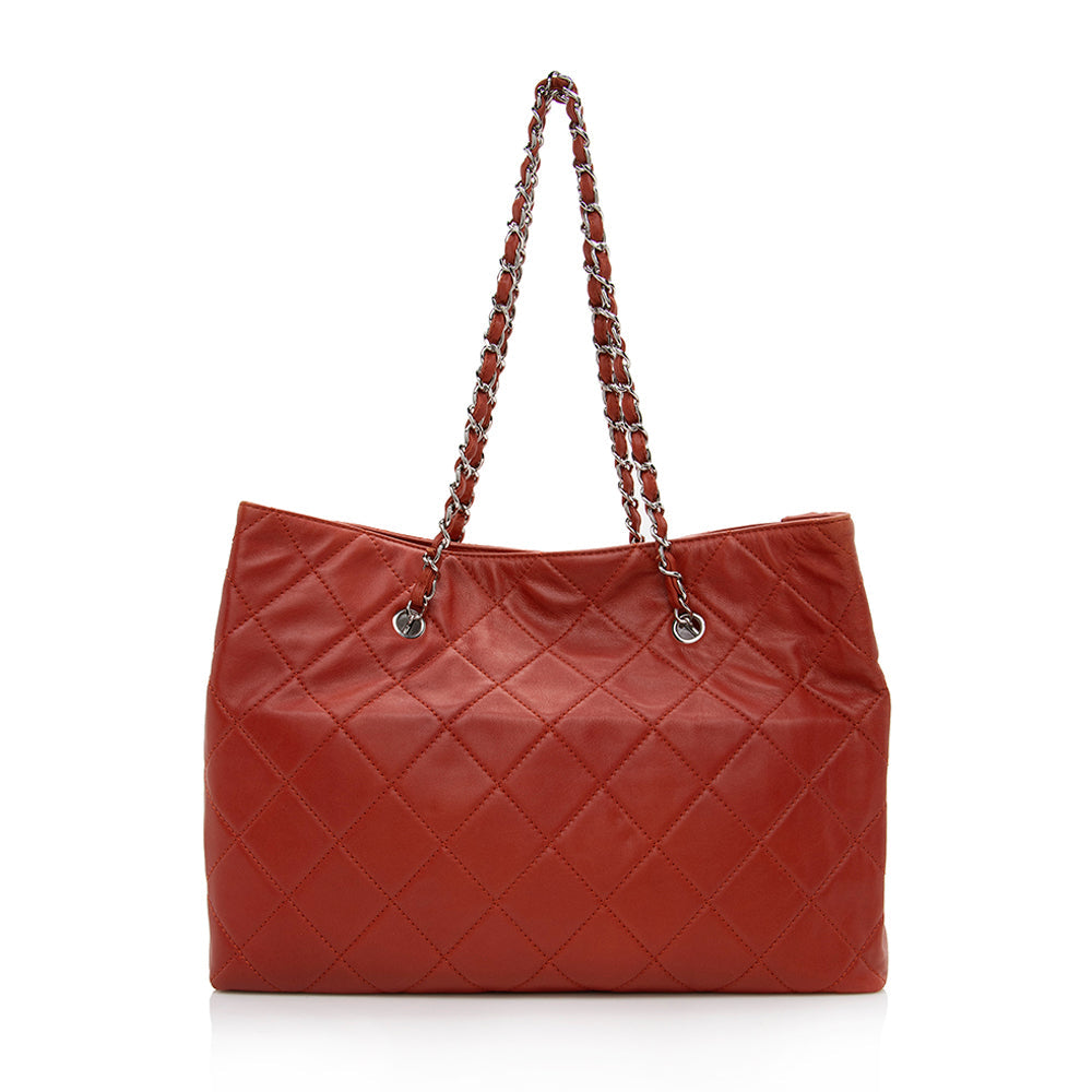 Chanel Lambskin Pocket Shopper Tote (SHF-15652)