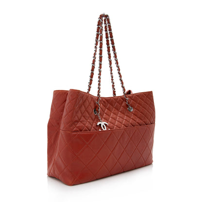 Chanel Lambskin Pocket Shopper Tote (SHF-15652)